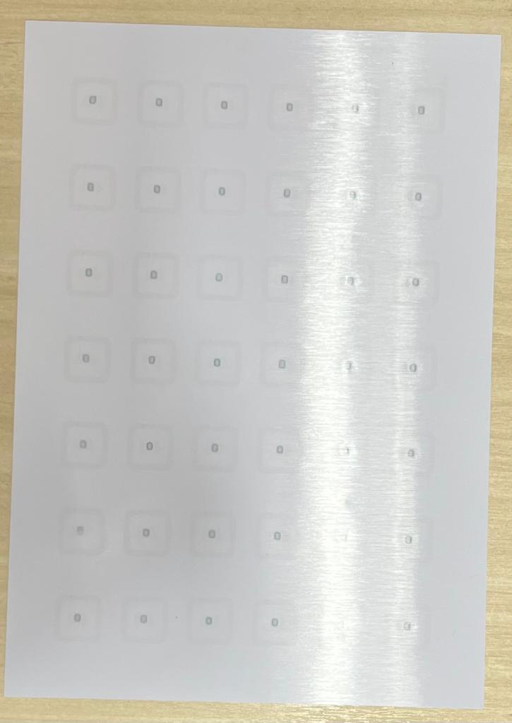 Folha De Inlay A4 p/ Tag Mifare 1K 13,56mhz 0,45MM